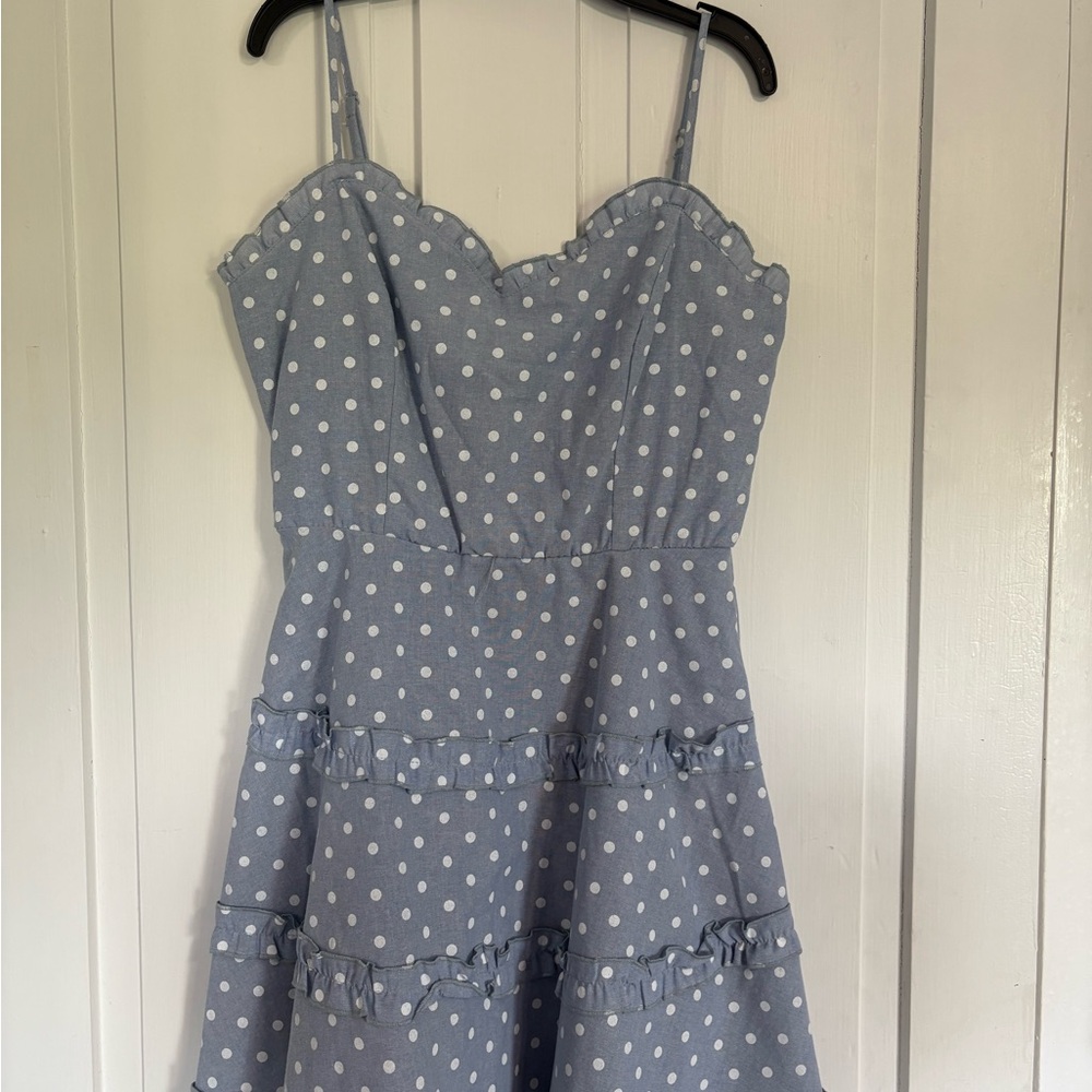 Francesca's Collections Blue Polka Dot Dress